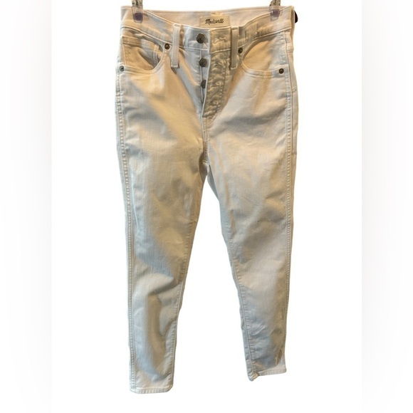 MADEWELL 10" High-Rise Skinny Jeans in Pure White: Step-Hem Edition size…26 - Picture 4 of 12